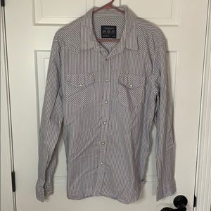 American Eagle Vertical Striped Button Up
